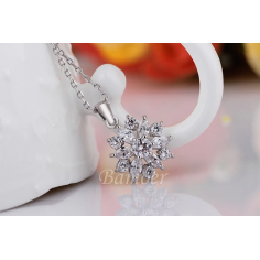 Luxury Flower - Colier placat cu argint