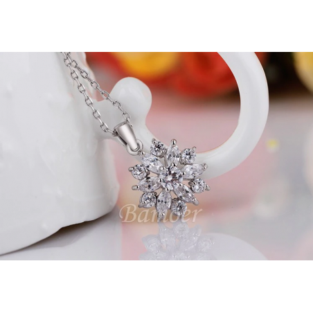 Luxury Flower - Colier placat cu argint