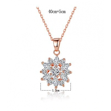 Luxury Flower - Colier placat Rose Gold