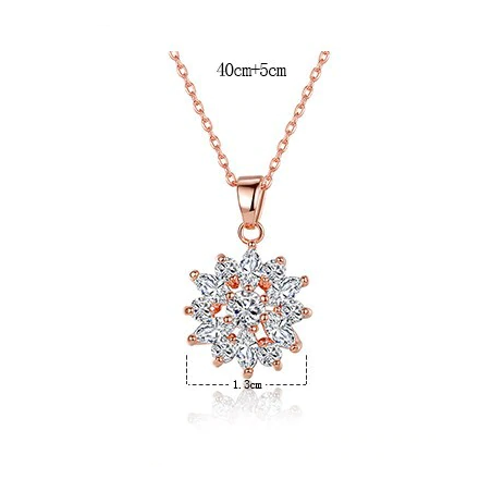 Luxury Flower - Colier placat Rose Gold