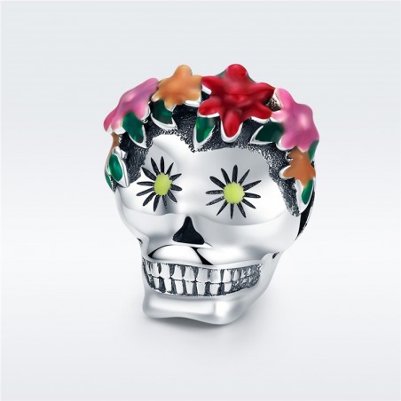 Flower Skull - Talisman argint