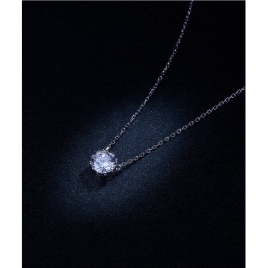 Single Diamond - Colier argint