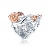 Graceful Rose Heart - Talisman argint