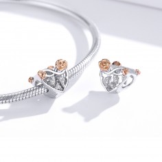 Graceful Rose Heart - Talisman argint 2