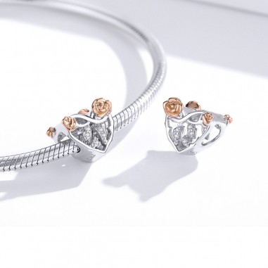 Graceful Rose Heart - Talisman argint