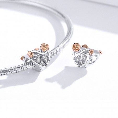 Graceful Rose Heart - Talisman argint