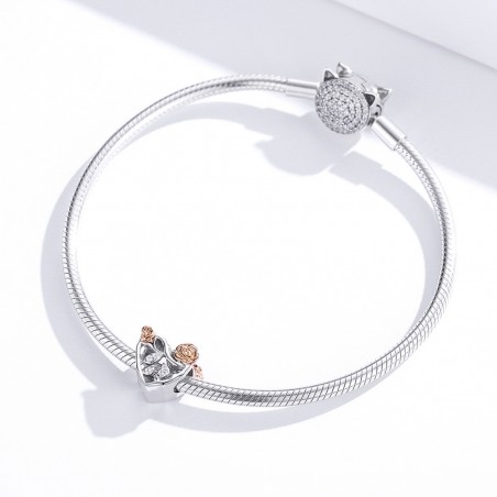 Graceful Rose Heart - Talisman argint