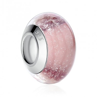 Murano Soft Pink - Talisman argint