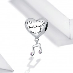 Heart and music - Talisman argint 2