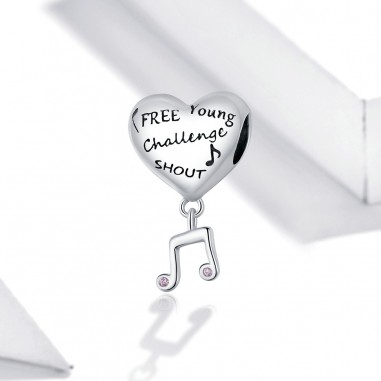 Heart and music - Talisman argint