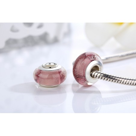 Murano Soft Pink - Talisman argint