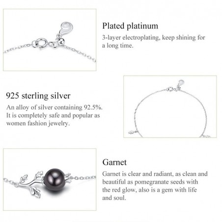 Mysterious Garnet - Bratara argint