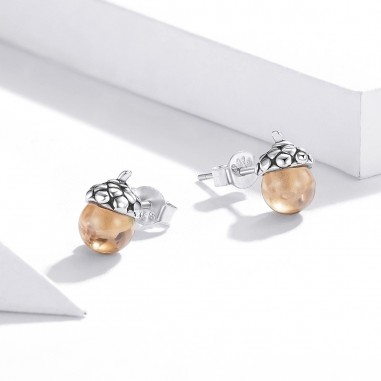 Shining Acorn - Cercei argint