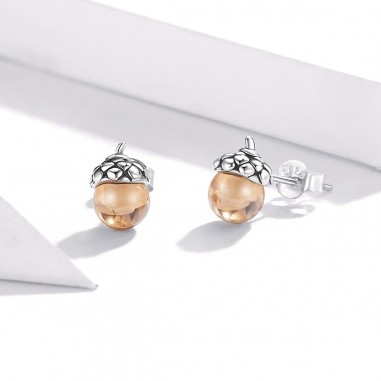 Shining Acorn - Cercei argint