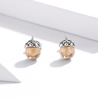 Shining Acorn - Cercei argint