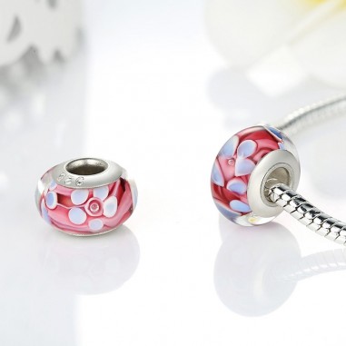 Murano Pink - Talisman argint