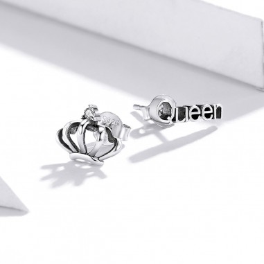 Crown & Queen - Cercei argint