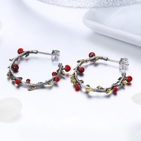 Autumn Leaves Hoop - Cercei argint