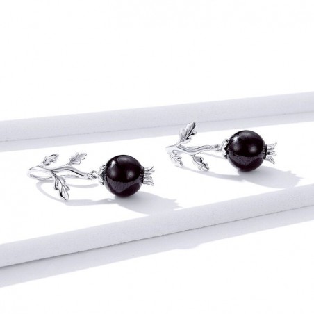 Mysterious Garnet - Cercei argint