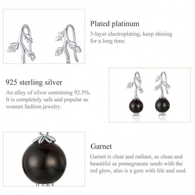 Mysterious Garnet - Cercei argint