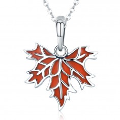 Autumn Maple Leaf - Talisman argint