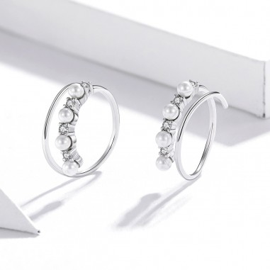 Magical Pearl Swirl - Cercei Argint