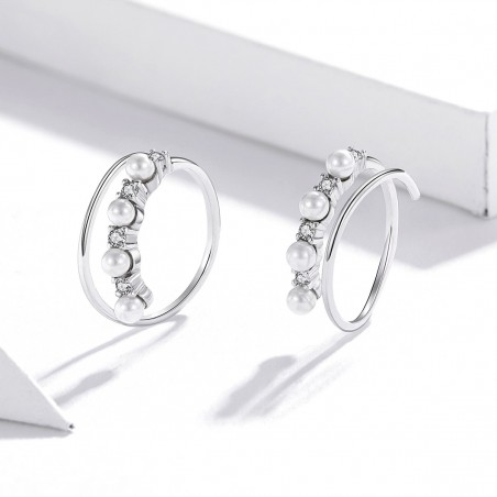 Magical Pearl Swirl - Cercei Argint