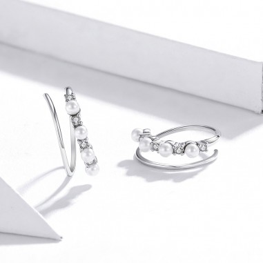 Magical Pearl Swirl - Cercei Argint