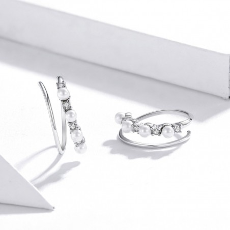 Magical Pearl Swirl - Cercei Argint