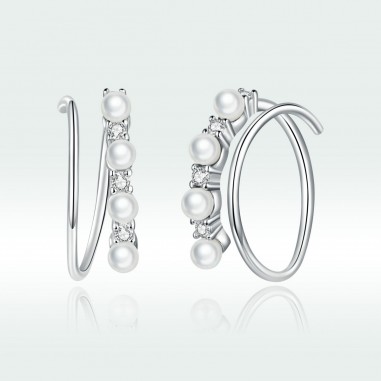 Magical Pearl Swirl - Cercei Argint