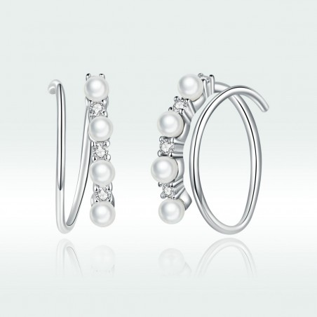 Magical Pearl Swirl - Cercei Argint