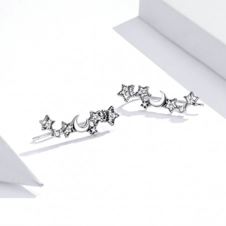 Stars and Moon - Cercei argint