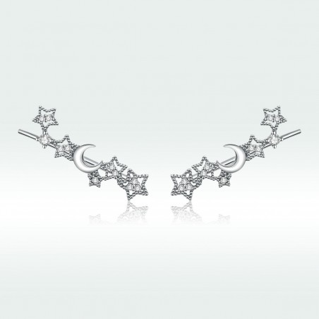 Stars and Moon - Cercei argint