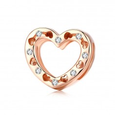 Heart Shape - Talisman argint rose gold Flat