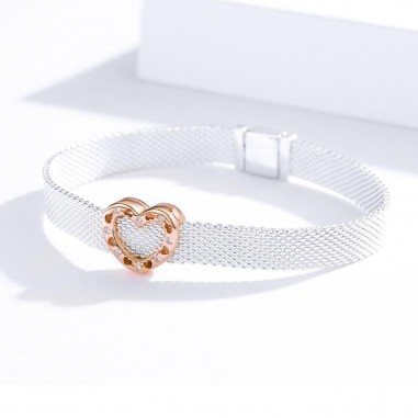 Heart Shape - Talisman argint rose gold Flat