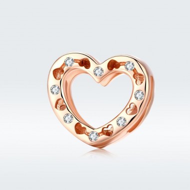 Heart Shape - Talisman argint rose gold Flat