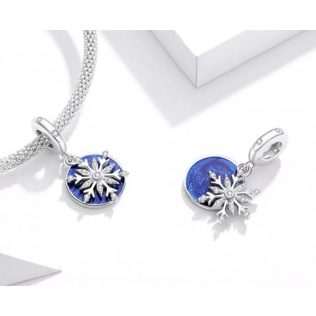 Snowy Night Sky - Talisman argint