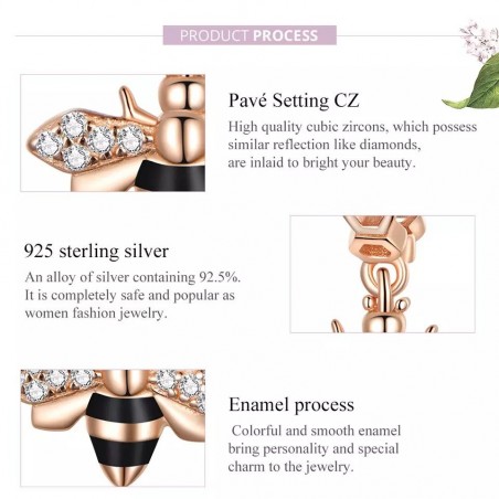 Little Bee - Talisman argint Rose Gold