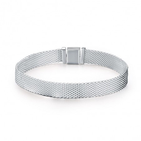 Square Reflexions - Bratara Flat argint