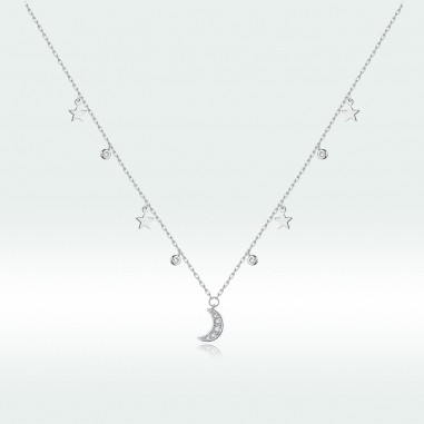 Moon and Stars - Colier argint