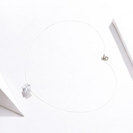 Square Diamond - Colier invizibil cu pandantiv argint