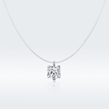 Square Diamond - Colier invizibil cu pandantiv argint