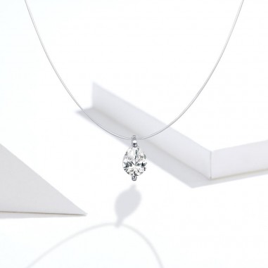 Water Drop Diamond - Colier invizibil cu pandantiv argint