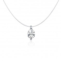 Water Drop Diamond - Colier invizibil cu pandantiv argint
