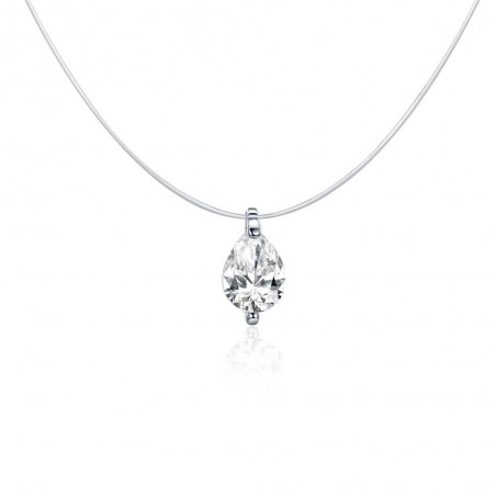Water Drop Diamond - Colier invizibil cu pandantiv argint