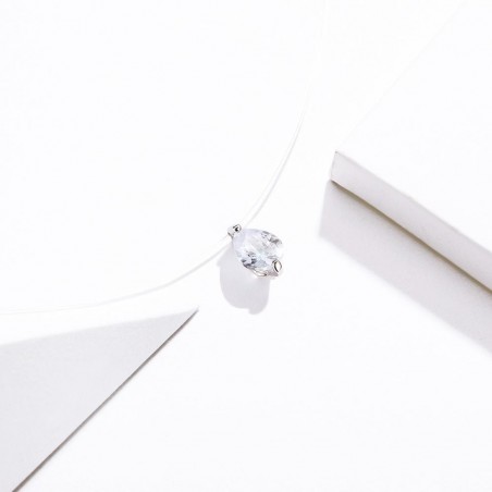 Water Drop Diamond - Colier invizibil cu pandantiv argint