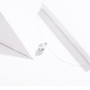 Water Drop Diamond - Colier invizibil cu pandantiv argint