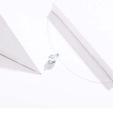 Water Drop Diamond - Colier invizibil cu pandantiv argint