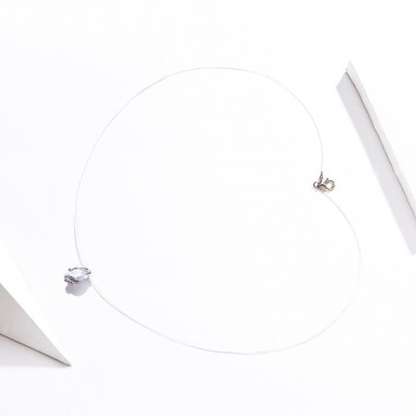 Water Drop Diamond - Colier invizibil cu pandantiv argint