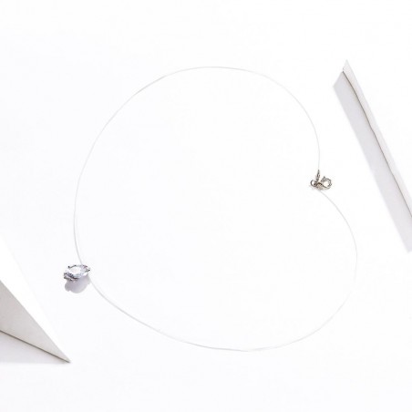 Water Drop Diamond - Colier invizibil cu pandantiv argint